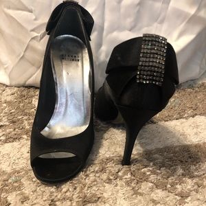 Stuart Weizmann Satin Peep Toe Pump